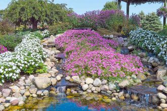 flower bed ideas with rocks
